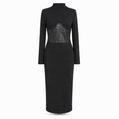 🌟Bestseller reduziert! Nur diese Woche!🌟 Damen Rundhals Langarm Patchwork Figurbetontes Bodycon Strickkleid