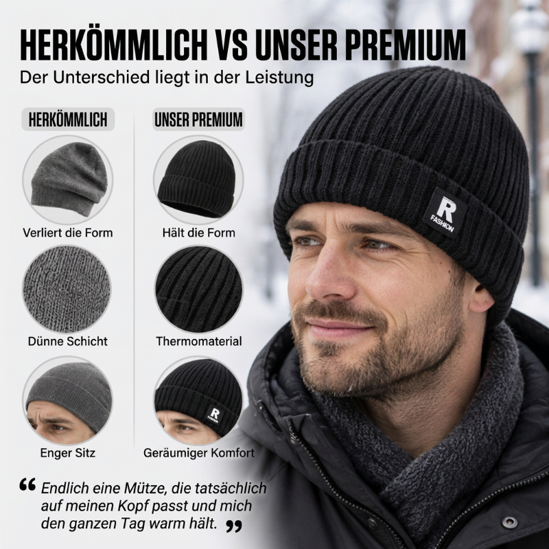 Lässige warme Strick-Mütze für Herren