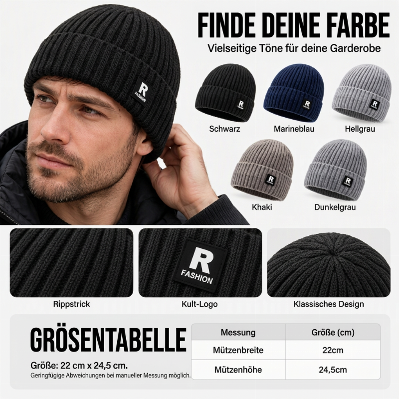 Lässige warme Strick-Mütze für Herren