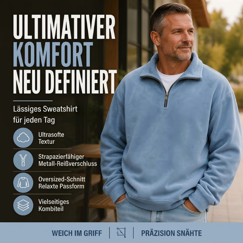 📢🎉50%Rabatt!!!🛍️✨Lässiges Viertelreißverschluss-Sweatshirt für Herren