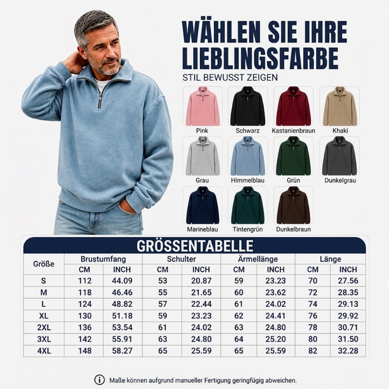 📢🎉50%Rabatt!!!🛍️✨Lässiges Viertelreißverschluss-Sweatshirt für Herren