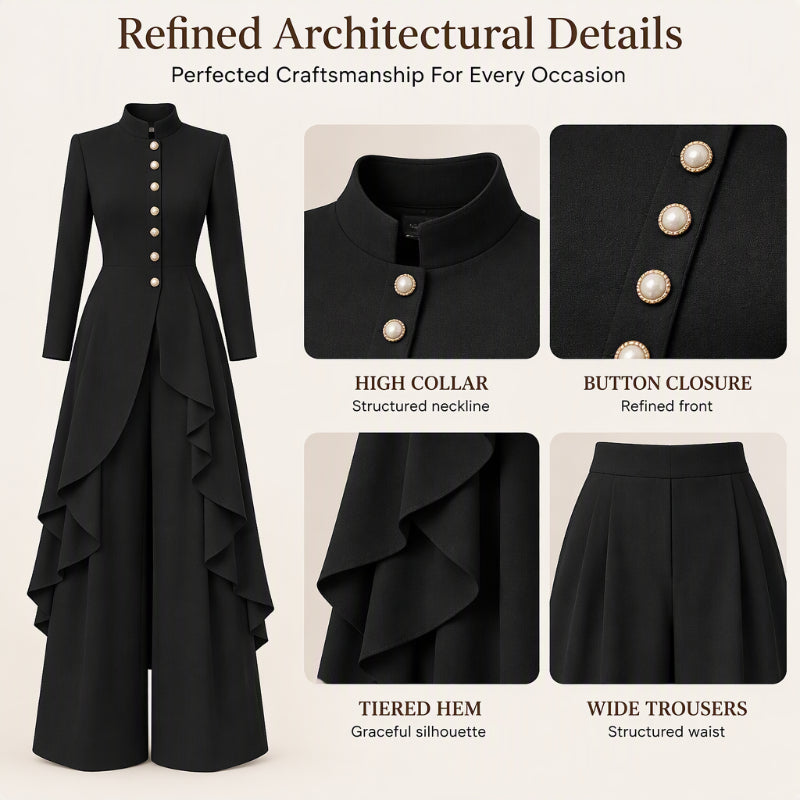 🛍️✨Elegantes zweiteiliges Damen-Outfit: Langmantel mit weitem Bein