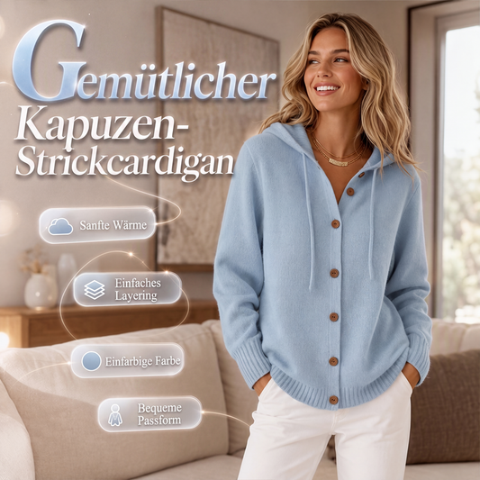 🎉✨Bequeme Strick-Cardigan mit Kapuze für Damen