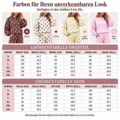 📢🎉50%Rabatt!!!🛍️✨Damen-Punkte-Top und Hosen mit weitem Bein Set