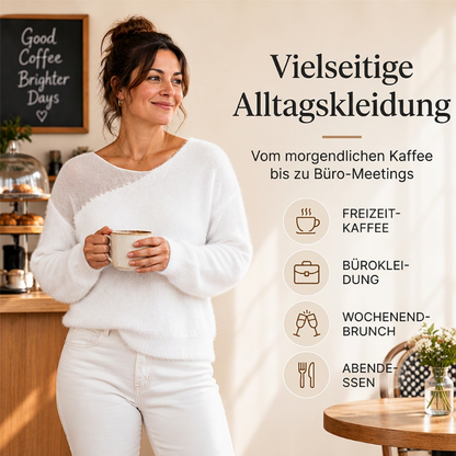 Damen Pullover aus Kunstfell mit Netzpatchwork