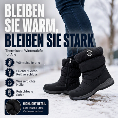 Damen Winterstiefel mit Seitenreißverschluss und Futter