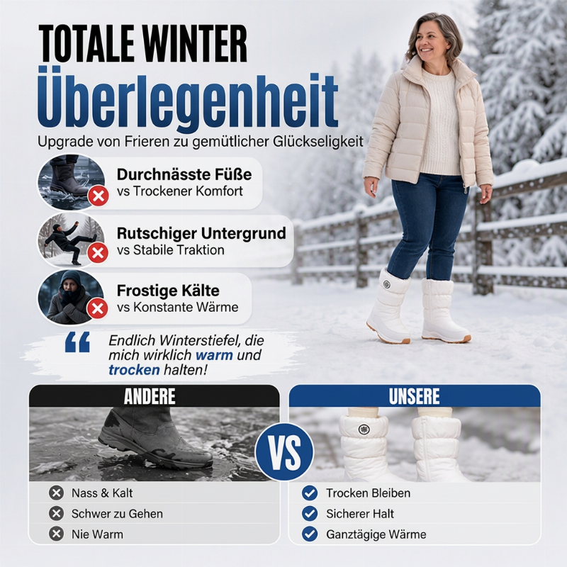 Damen Winterstiefel mit Seitenreißverschluss und Futter