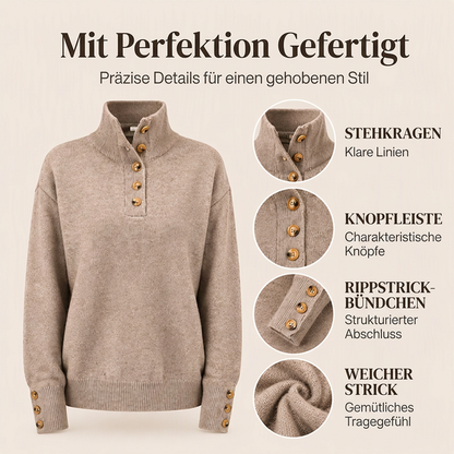 🔥 Nur heute 50 %! Locker gestrickter Damenpullover mit Stehkragen