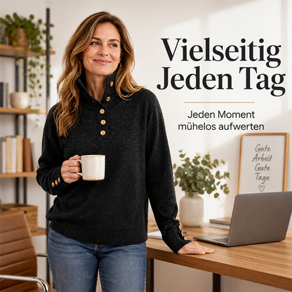 🔥 Nur heute 50 %! Locker gestrickter Damenpullover mit Stehkragen