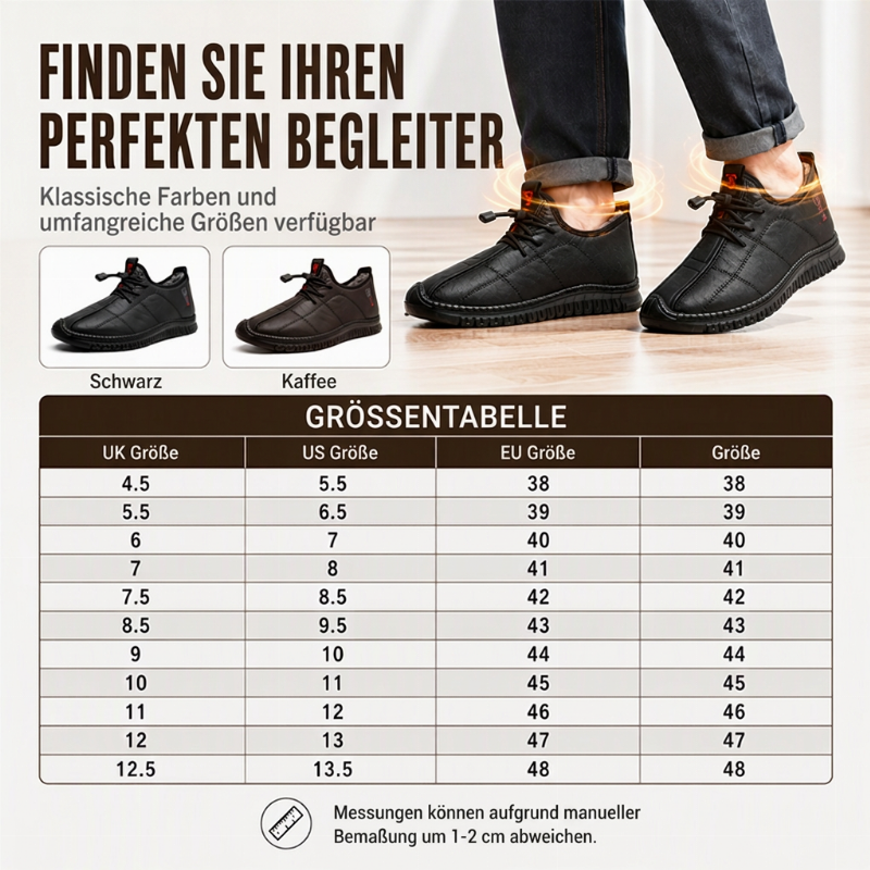 👟 Herren rückengefütterte rutschfeste Gehschuhe