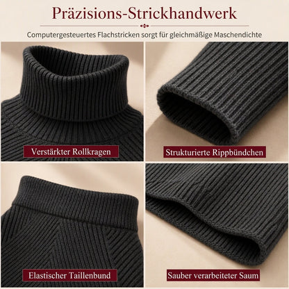 ⏰Countdown läuft! Aktion endet bald!⏰Damen einfarbiges Rollkragen-Strickpullover- und Rock-Set für Herbst und Winter
