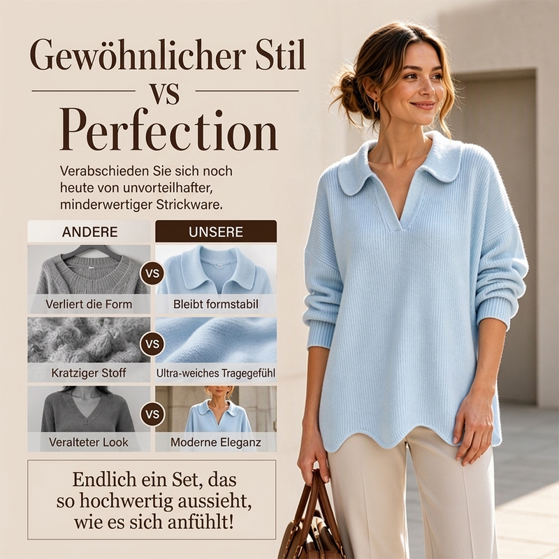 🎉🎉 Eleganter Damen-Pullover mit V-Ausschnitt und Puffärmeln