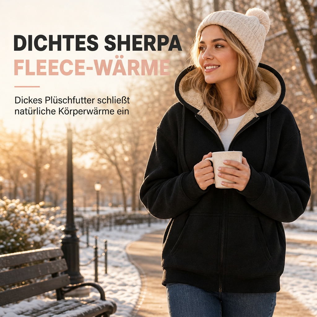 Damen Winter Warm Fleece Kapuzenpullover