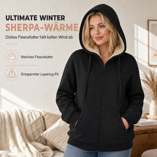 Damen Winter Warm Fleece Kapuzenpullover