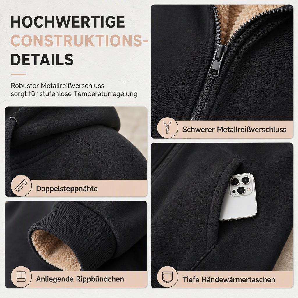 Damen Winter Warm Fleece Kapuzenpullover