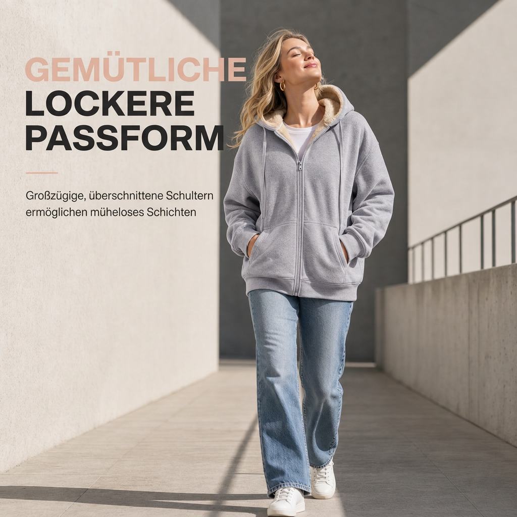 Damen Winter Warm Fleece Kapuzenpullover