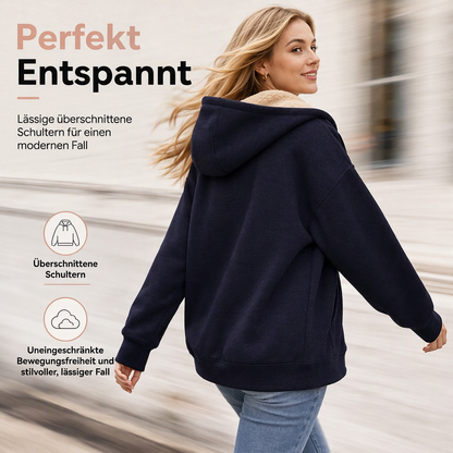 Damen Winter Warm Fleece Kapuzenpullover