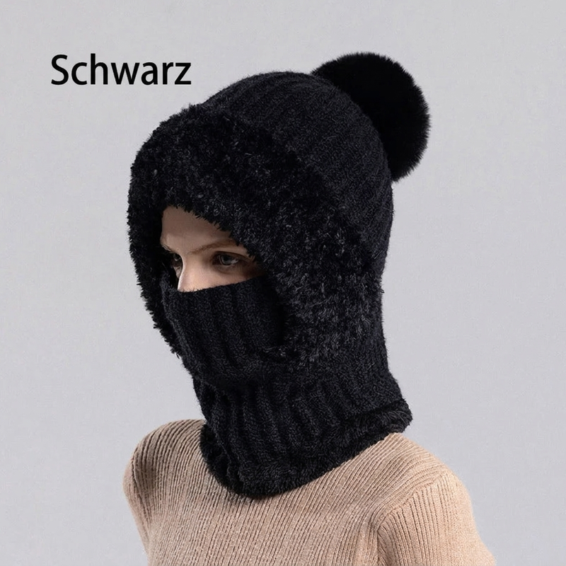 🧣 Damen Winter Strickmütze mit Schal & Maske | Kein kaltes Gesicht, kein umständliches Tragen – Warm & praktisch als 3-in-1 Set ✨
