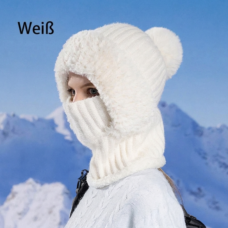 🧣 Damen Winter Strickmütze mit Schal & Maske | Kein kaltes Gesicht, kein umständliches Tragen – Warm & praktisch als 3-in-1 Set ✨