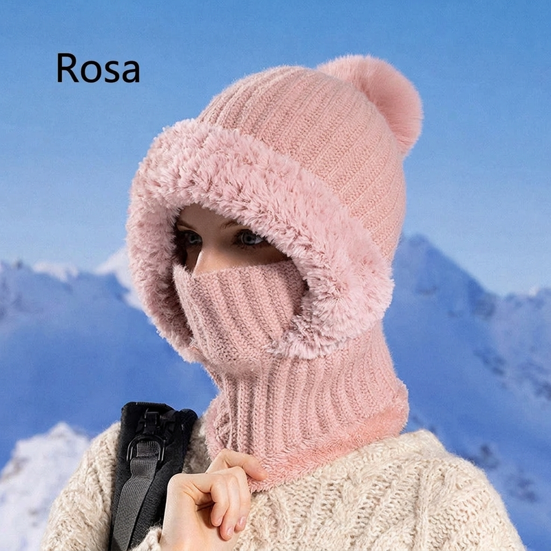 🧣 Damen Winter Strickmütze mit Schal & Maske | Kein kaltes Gesicht, kein umständliches Tragen – Warm & praktisch als 3-in-1 Set ✨