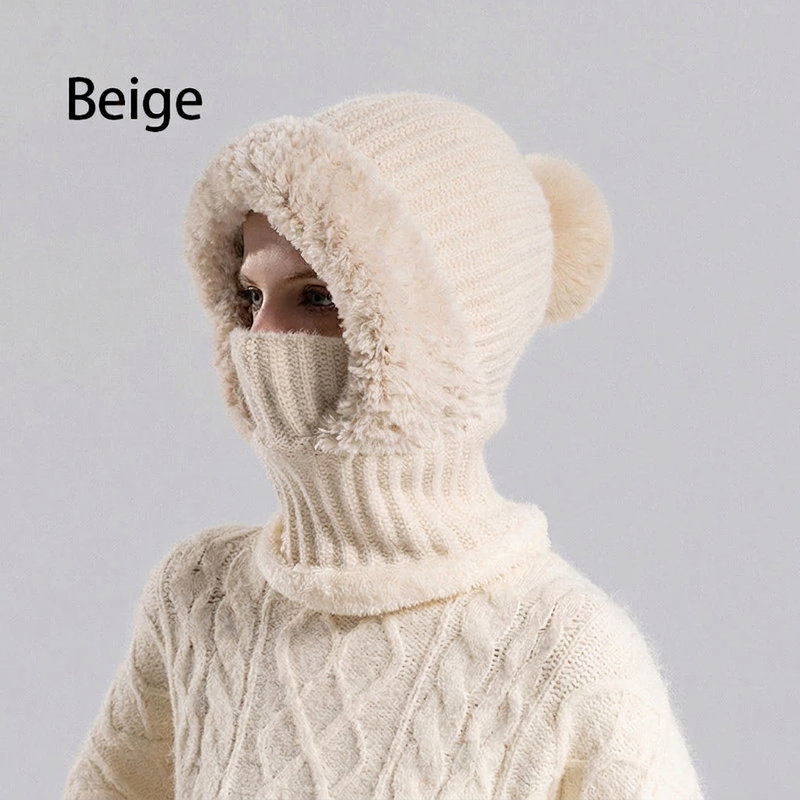 🧣 Damen Winter Strickmütze mit Schal & Maske | Kein kaltes Gesicht, kein umständliches Tragen – Warm & praktisch als 3-in-1 Set ✨