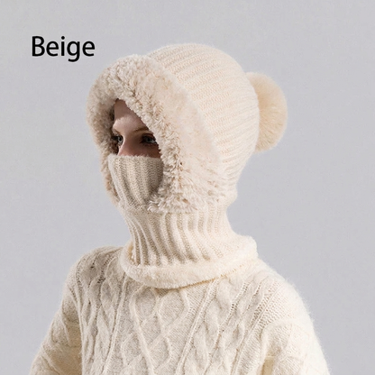 🧣 Damen Winter Strickmütze mit Schal & Maske | Kein kaltes Gesicht, kein umständliches Tragen – Warm & praktisch als 3-in-1 Set ✨