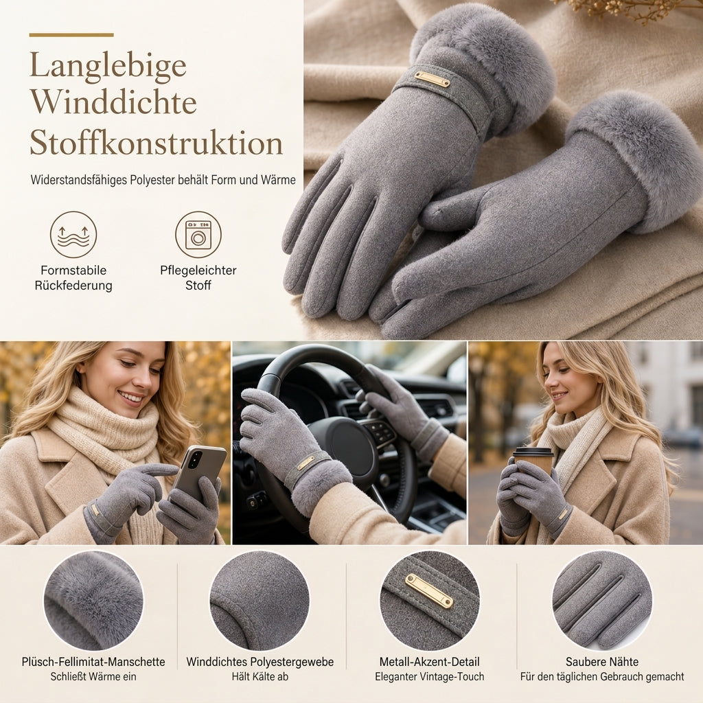 Damen Winter Thermo Touchscreen Handschuhe Winddichte Warme Handschuhe für Outdoor Radfahren und Autofahren
