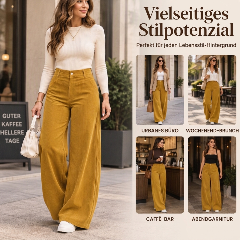 📢🎉50%Rabatt!!!🛍️✨ Freizeit-Cordhose für Damen mit weitem Bein