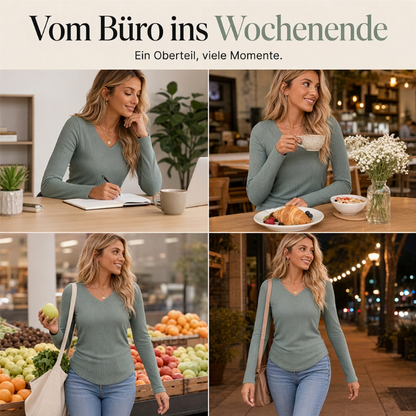 🥳Wiederkäufer-Rate über 90%!🥳 Elegantes Damen-Strickoberteil mit V-Ausschnitt