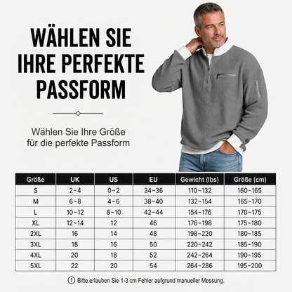 📢Heiß begehrt!📢 Lässiges Waffelstrick-Viertelreißverschluss-Sweatshirt für Herren