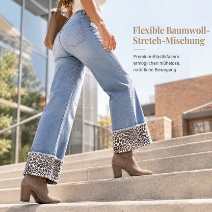 📢🎉50%Rabatt!!!🛍️✨Damen Freizeit Jeans Leopard Muster Blau