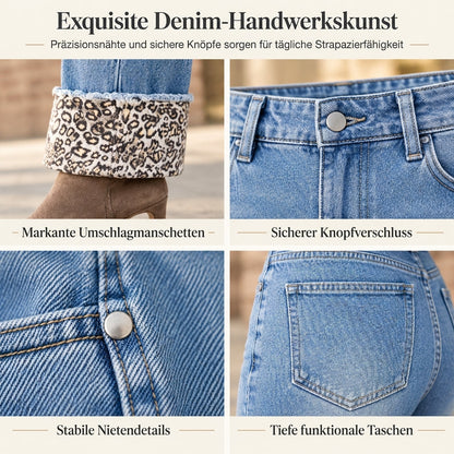 📢🎉50%Rabatt!!!🛍️✨Damen Freizeit Jeans Leopard Muster Blau
