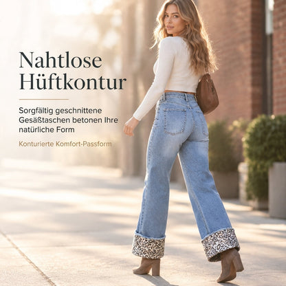 📢🎉50%Rabatt!!!🛍️✨Damen Freizeit Jeans Leopard Muster Blau