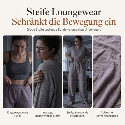 🚨Fast ausverkauft!🚨 Lässiges Strick-Zweiteiler Damen mit langärmeligem tailliertem Oberteil und hochtaillierter weit geschnittener Hose