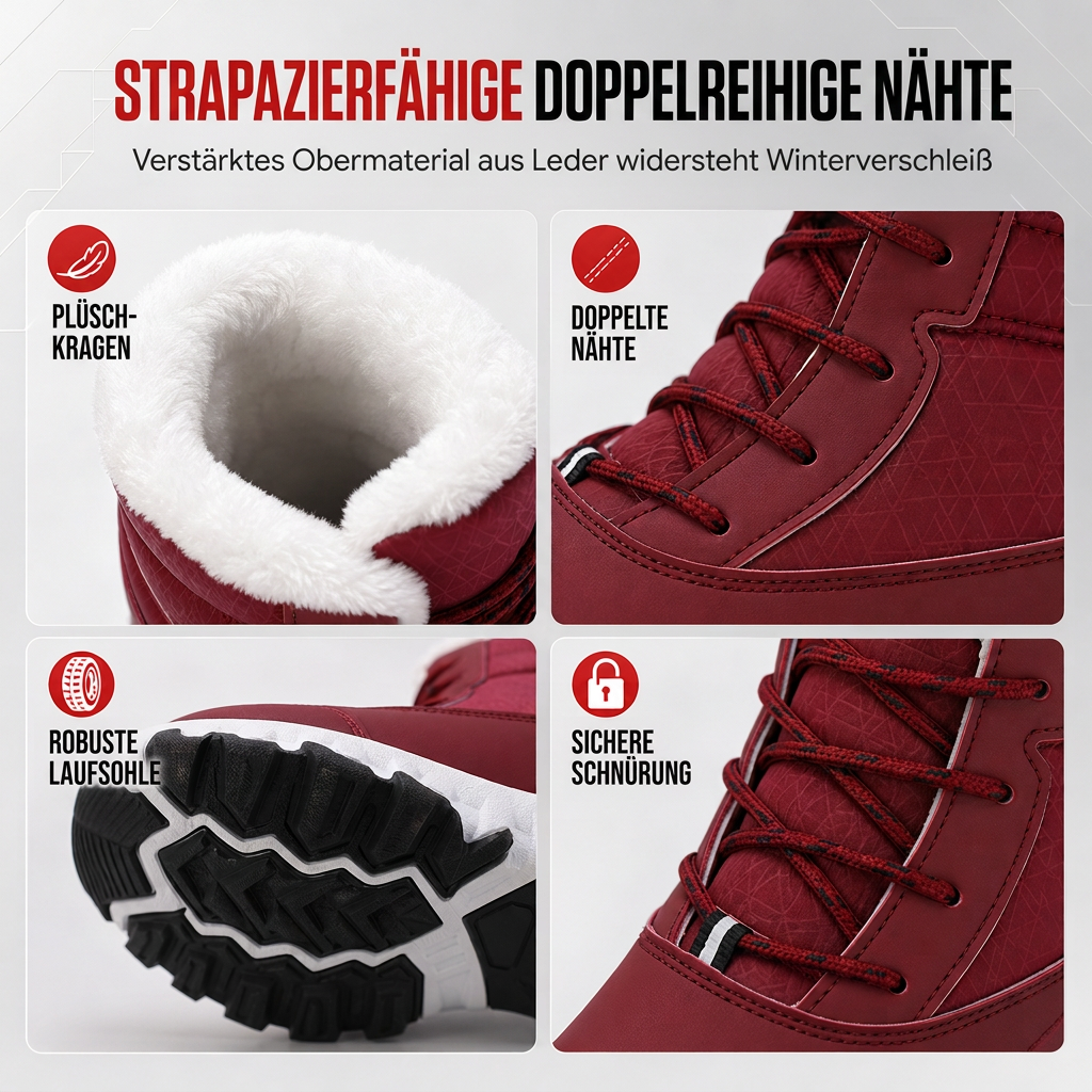 🚨Heiß begehrt! 50% Rabatt!🚨 Damen Winter-Schneestiefel, verdickte Mittelschaft-Stiefel für Outdoor-Reisen, in Übergröße