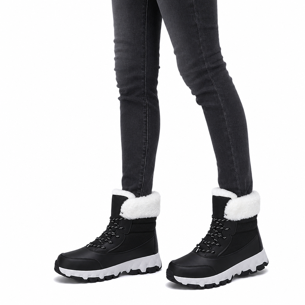 🚨Heiß begehrt! 50% Rabatt!🚨 Damen Winter-Schneestiefel, verdickte Mittelschaft-Stiefel für Outdoor-Reisen, in Übergröße
