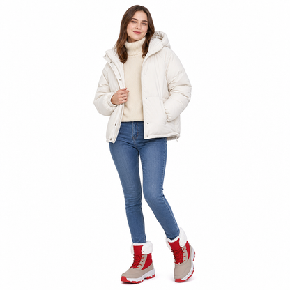 🚨Heiß begehrt! 50% Rabatt!🚨 Damen Winter-Schneestiefel, verdickte Mittelschaft-Stiefel für Outdoor-Reisen, in Übergröße