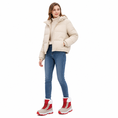 🚨Heiß begehrt! 50% Rabatt!🚨 Damen Winter-Schneestiefel, verdickte Mittelschaft-Stiefel für Outdoor-Reisen, in Übergröße