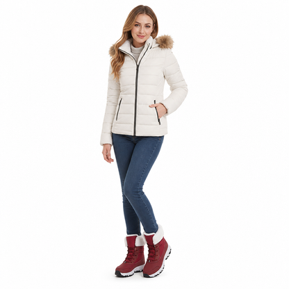 🚨Heiß begehrt! 50% Rabatt!🚨 Damen Winter-Schneestiefel, verdickte Mittelschaft-Stiefel für Outdoor-Reisen, in Übergröße