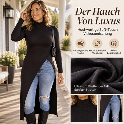 📢🎉50%Rabatt!!!🛍️✨Damen Rollkragen Langteil mit hohem Schlitz
