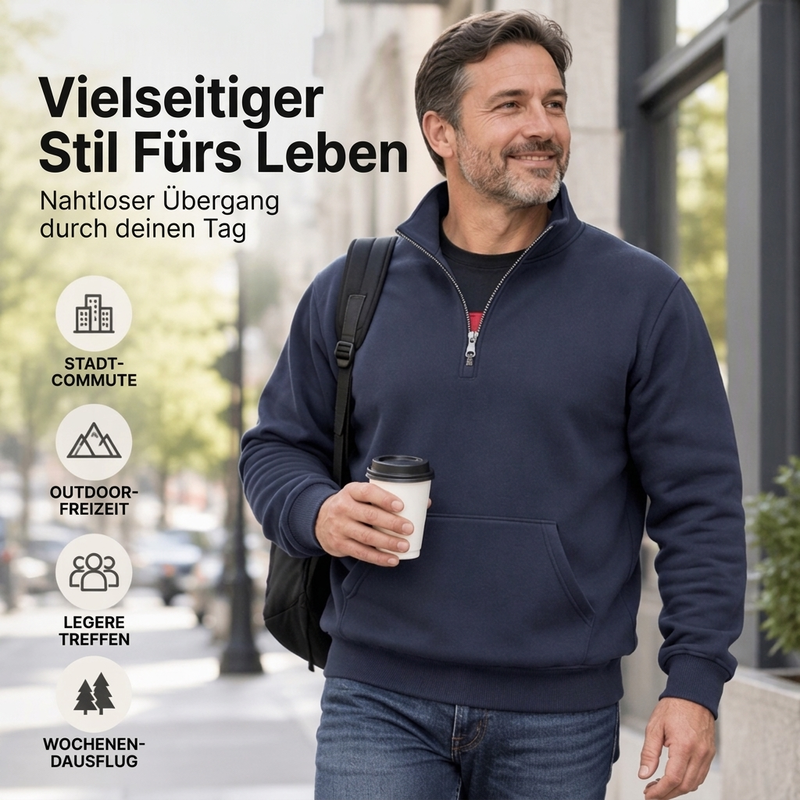 🥳 🥳 Warmes Halbzip-Sweatshirt für Herren