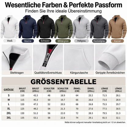 🥳 🥳 Warmes Halbzip-Sweatshirt für Herren