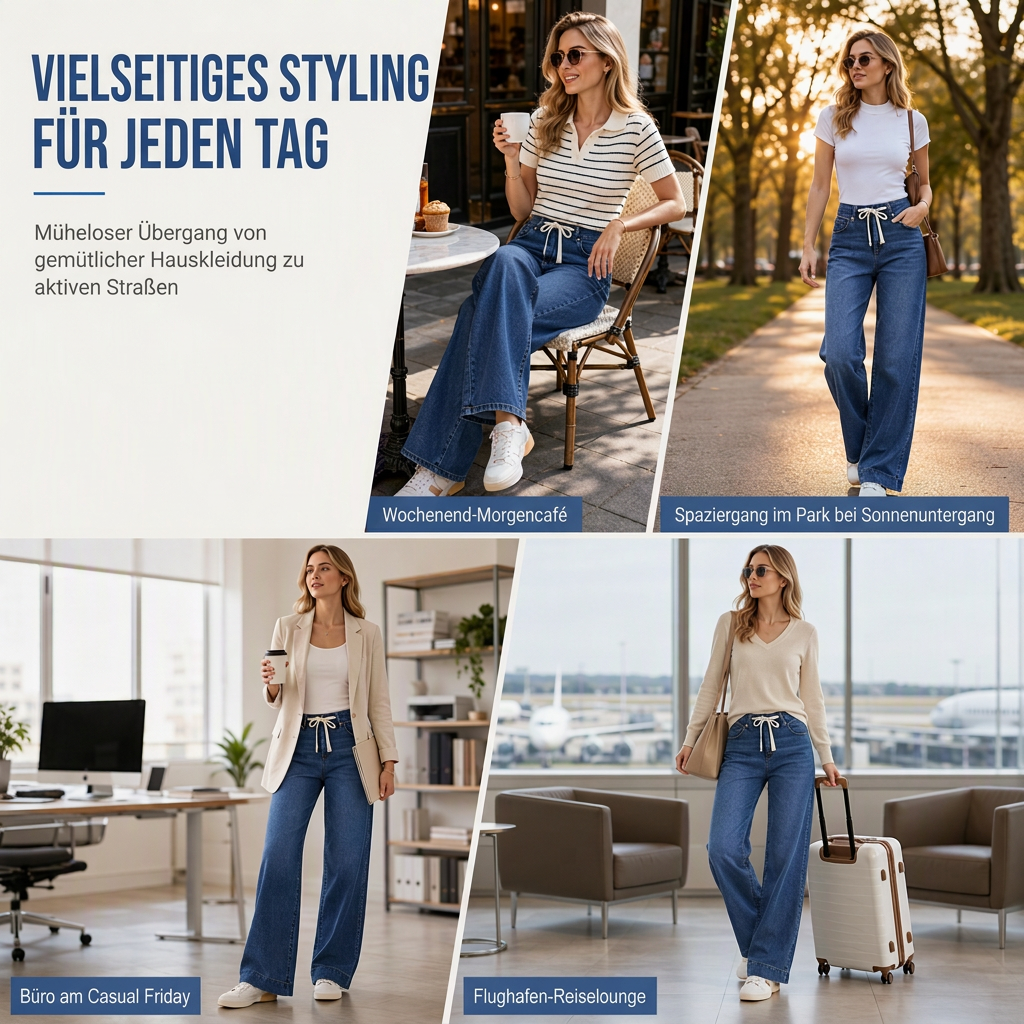 👖 Damen lockere Wide-Leg Jeans | Kein Einengen, kein eintöniger Basic-Look – Bequem, lässig & vielseitig kombinierbar ✨