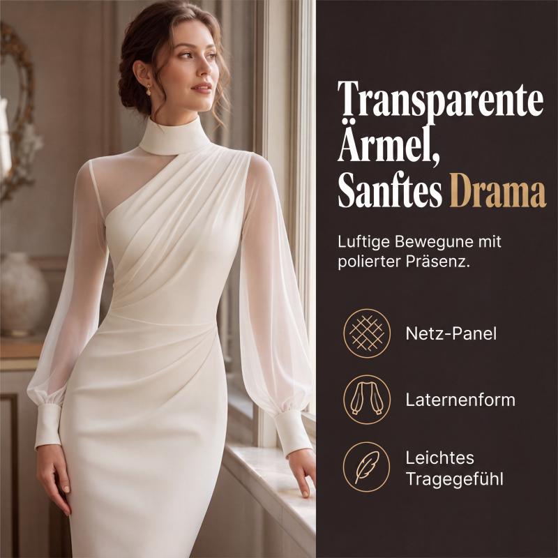 👗 Damen Bodycon-Kleid aus Netzstoff | Kein kratzendes Material, kein langweiliger Partylook – Stehkragen, figurbetont & selbstbewusst ✨