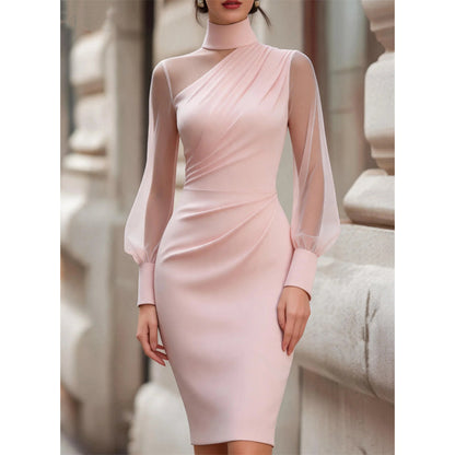 👗 Damen Bodycon-Kleid aus Netzstoff | Kein kratzendes Material, kein langweiliger Partylook – Stehkragen, figurbetont & selbstbewusst ✨