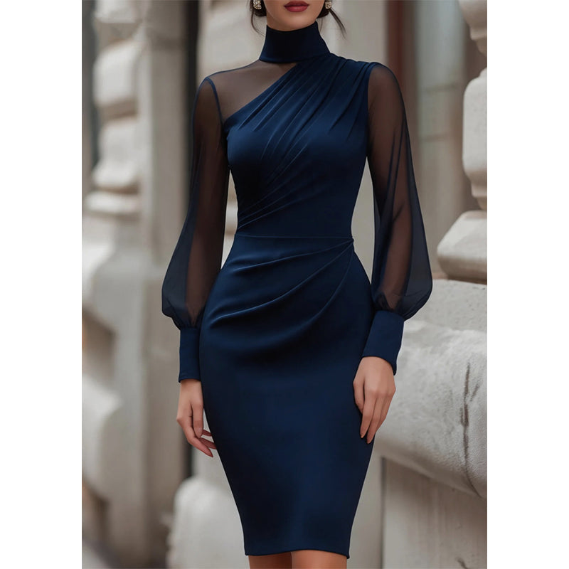 👗 Damen Bodycon-Kleid aus Netzstoff | Kein kratzendes Material, kein langweiliger Partylook – Stehkragen, figurbetont & selbstbewusst ✨