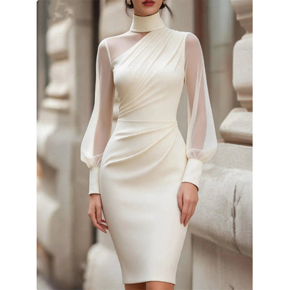 👗 Damen Bodycon-Kleid aus Netzstoff | Kein kratzendes Material, kein langweiliger Partylook – Stehkragen, figurbetont & selbstbewusst ✨