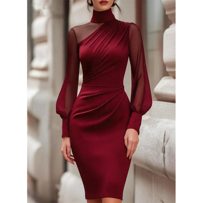 👗 Damen Bodycon-Kleid aus Netzstoff | Kein kratzendes Material, kein langweiliger Partylook – Stehkragen, figurbetont & selbstbewusst ✨