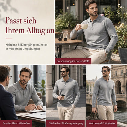 Einfarbiger, langärmliger Herren-Strickpullover – schlicht & vielseitig