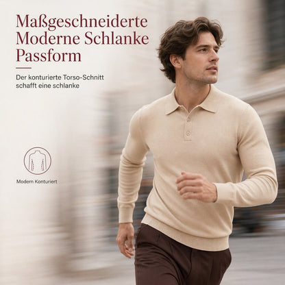 Einfarbiger, langärmliger Herren-Strickpullover – schlicht & vielseitig